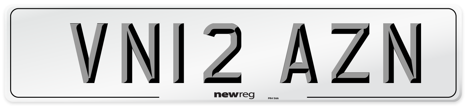VN12 AZN Number Plate from New Reg